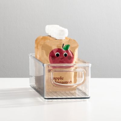 Set of 4 Plastic Stackable Pantry Bin with Handles