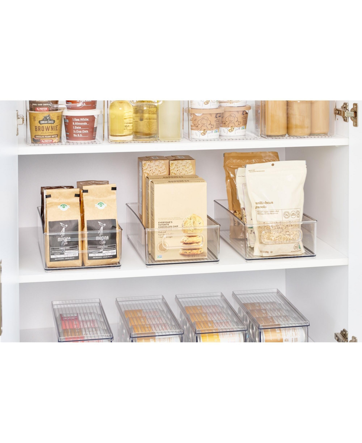 iDesign Plastic Stackable Fridge Bin with Handles, Set of 6, Clear