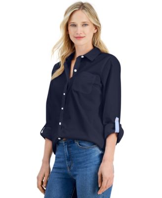 Women's Roll-Tab Button-Front Shirt