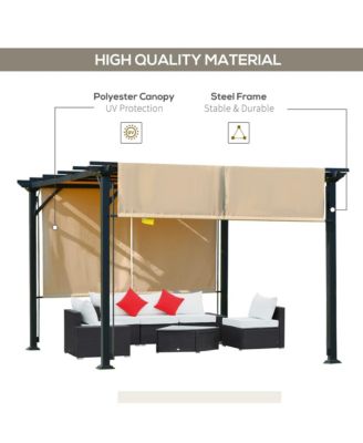 12' x 10' Outdoor Patio Gazebo Pergola with Retractable Canopy Roof