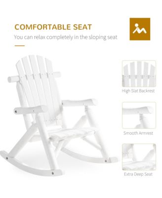 Outdoor Adirondack Style Wooden Rocking Chair, Large,