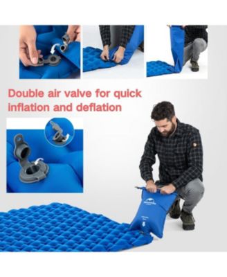 Inflatable Double Camping Sleeping Pad,Ultralight Durable 2.55" Thickness Camping Mattress,Compact Air Mat for Hiking,Traveling,Outdoor