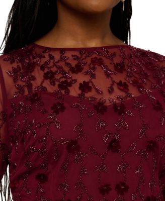 Plus Size Bead Velvet Sheath Dress