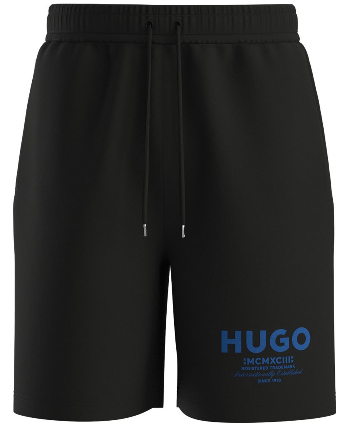 Hugo Boss Loose-fit Shorts In Cotton Terry With Logo Print In Black
