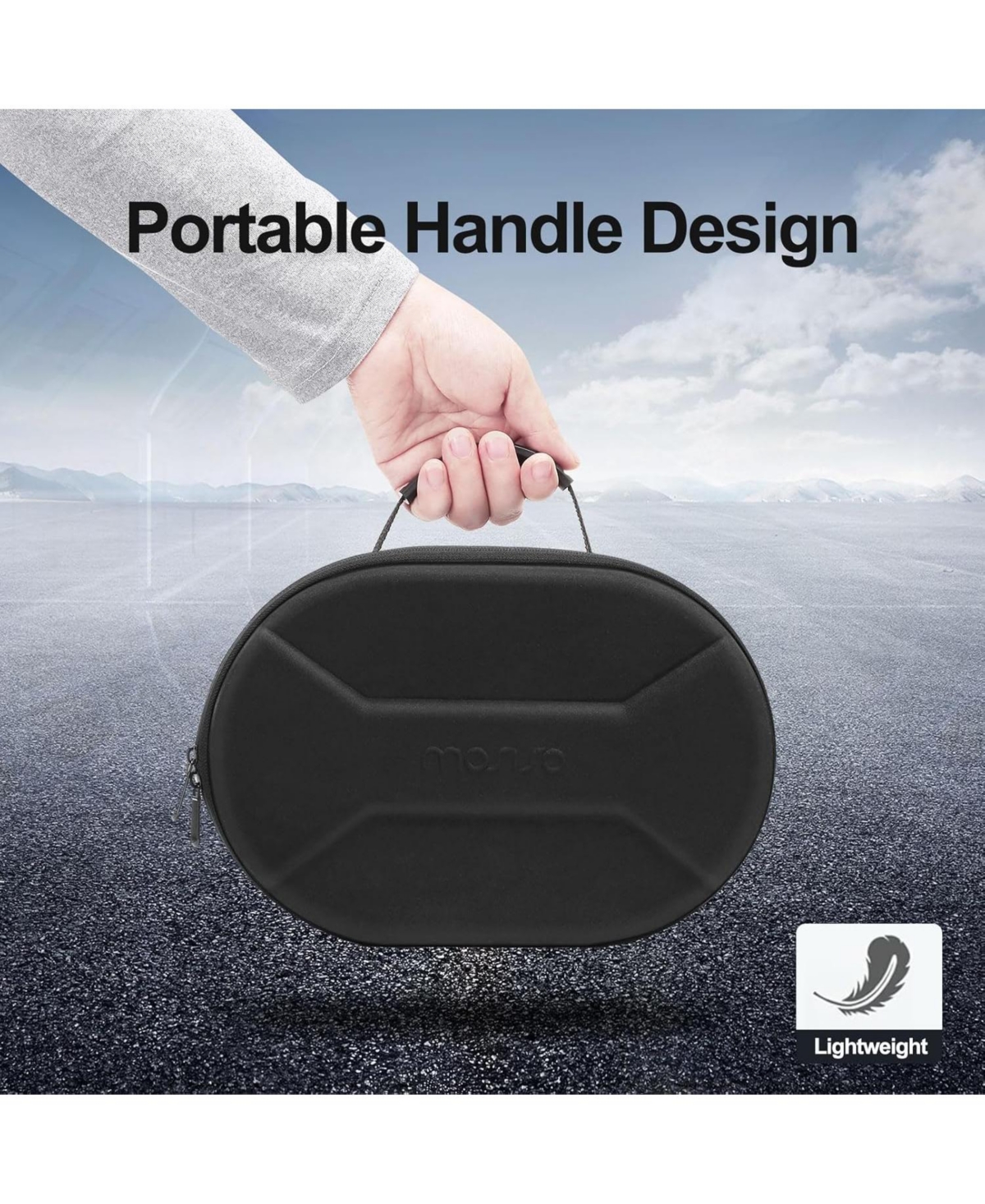 Mosiso Hard Carrying Case for Apple Vision Pro - Portable Lightweight Travel Bag with Small Case for Battery/Adapter/Cables, Black