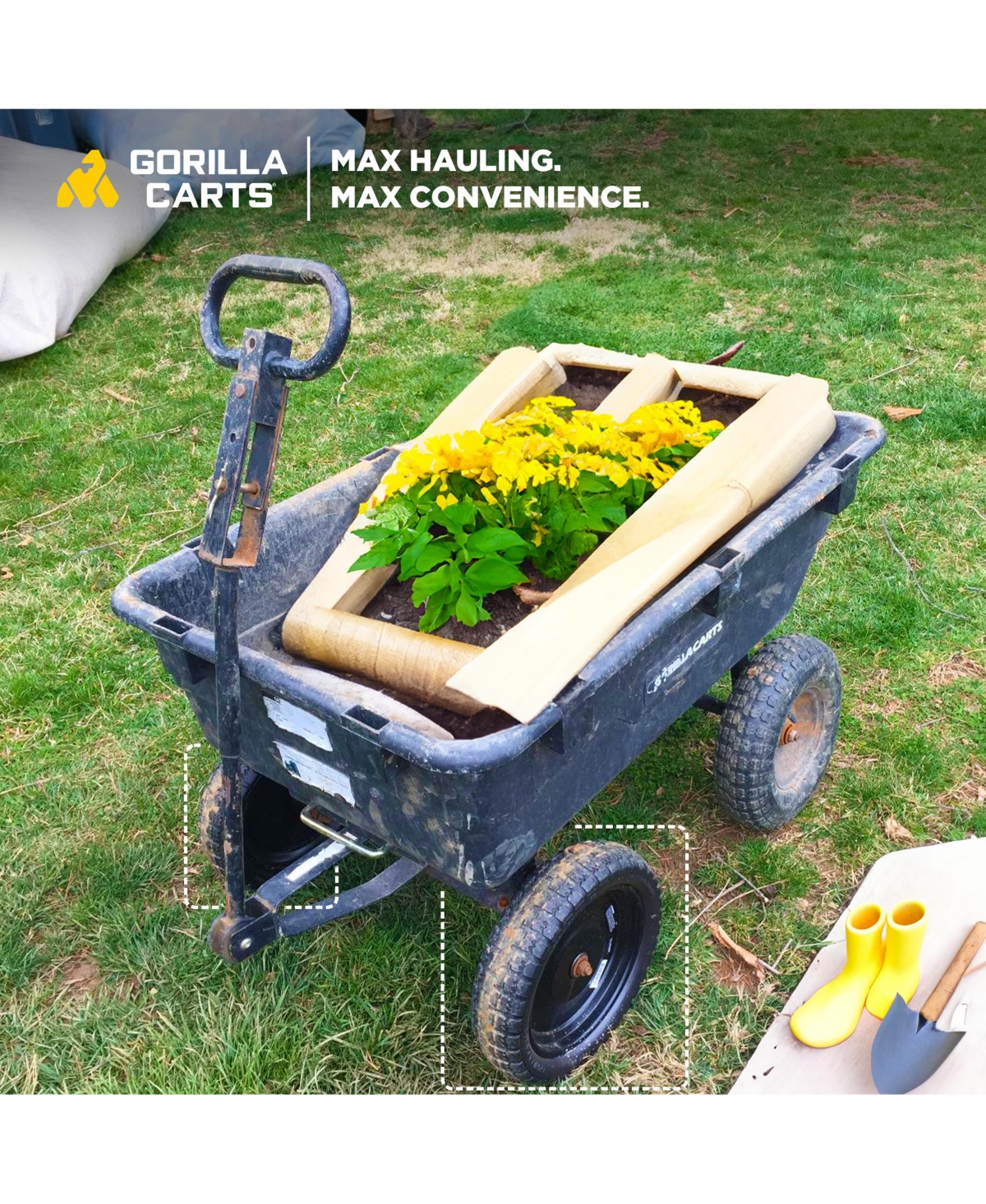 Gorilla Carts Gct-13NF 13 Inch No Flat Replacement Tire for Utility Cart, 2 Pack