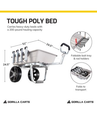 200 Pound Capacity Heavy Duty Poly Fish and Marine Utility Cart