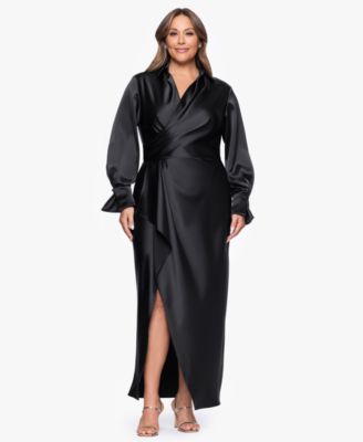 Plus-Size V-Neck Long Dress