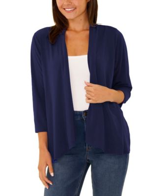 Petite 3/4 Sleeve Solid Cardigan Sweater
