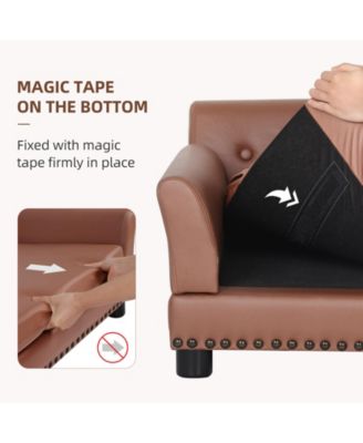 XL Large Sized Dog Sofa Couch Raised Calming Dog Bed Leather Lounger Waterproof