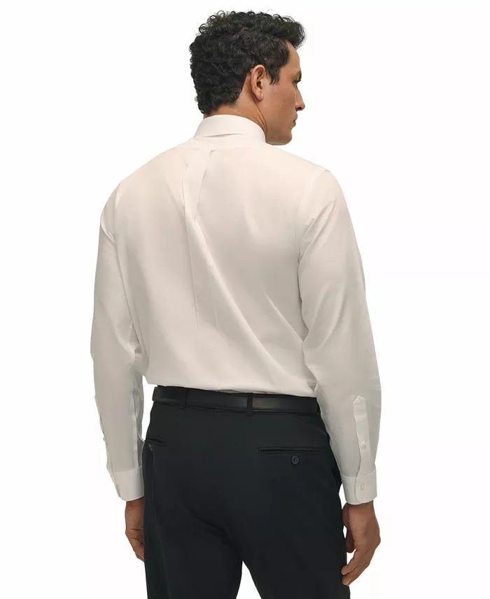 Men's Regular Fit Non-Iron Spread Collar Solid Pinpoint Dress Shirt - thumbnail 8