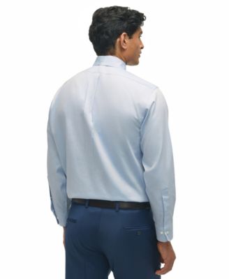 Men’s Regular Fit Non-Iron Polo Button-Down Collar Solid Pinpoint Dress Shirt