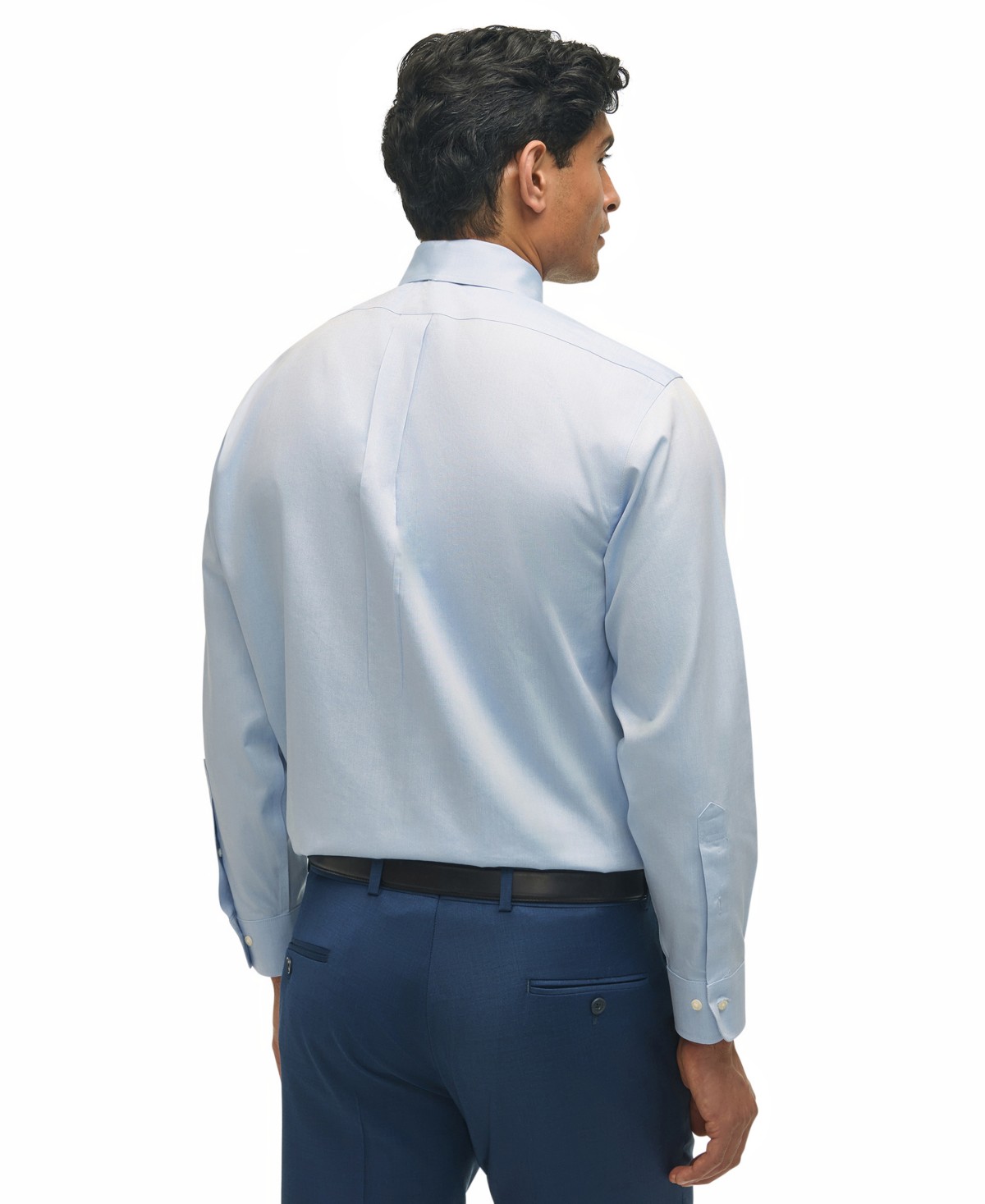 Мужские платья B By Brooks Brothers Men’s Regular Fit Non-Iron Polo Button-Down Collar Solid Pinpoint Dress Shirt — фото 3