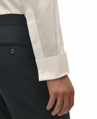 Men's Regular Fit Non-Iron Spread Collar French Cuff Formal Dress Shirt