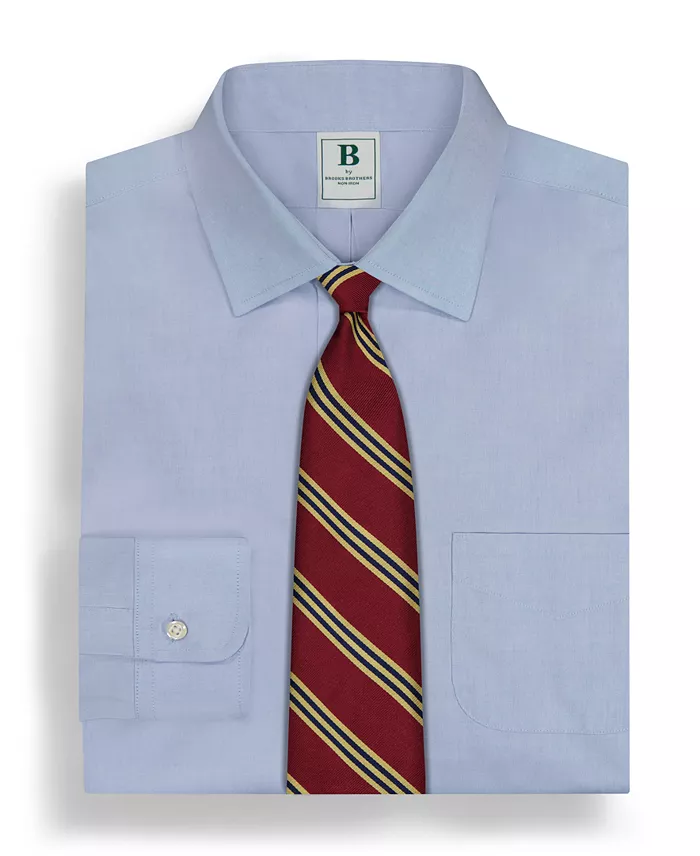 Men's Regular Fit Non-Iron Spread Collar Solid Pinpoint Dress Shirt - thumbnail 3