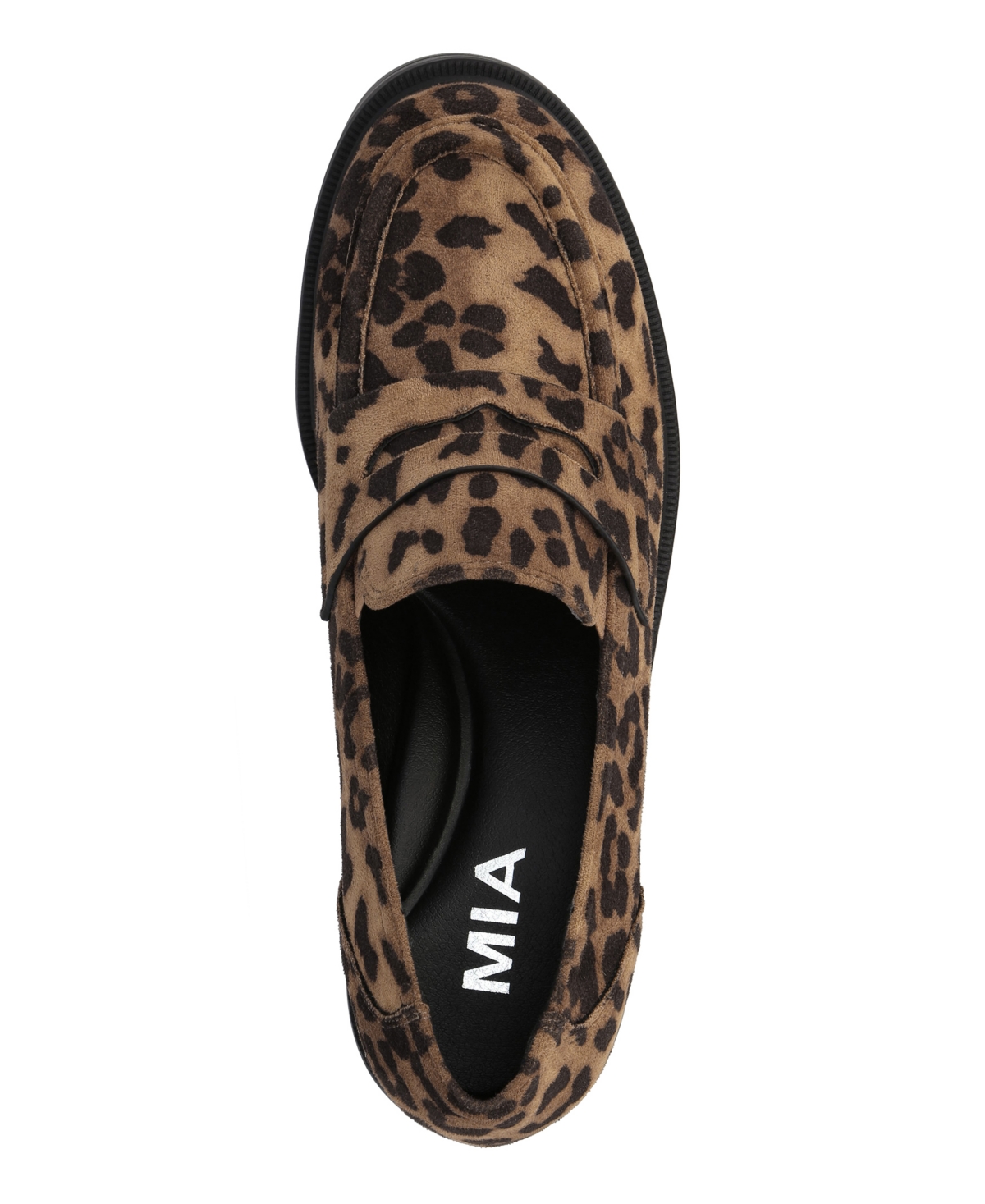 Mia Yoani Lug Sole Penny Loafer In Animal Print