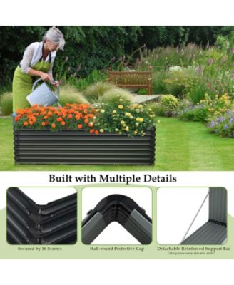 Galvanized Raised Garden Bed Outdoor Planter Box Firewood Rack Log Holder