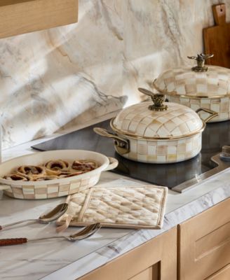 Mocha Check Cotton Square Potholder