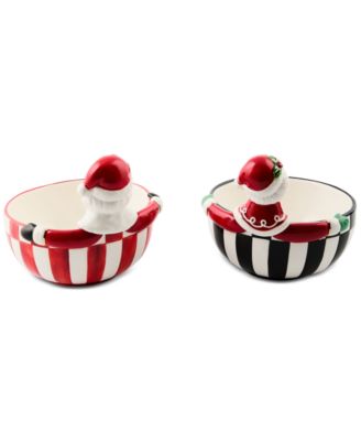 Check It Out Ceramic Snack Bowls, Set of 2