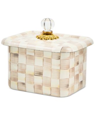 MacKenzie-Childs - Mocha Check Enameled Steel Recipe Box