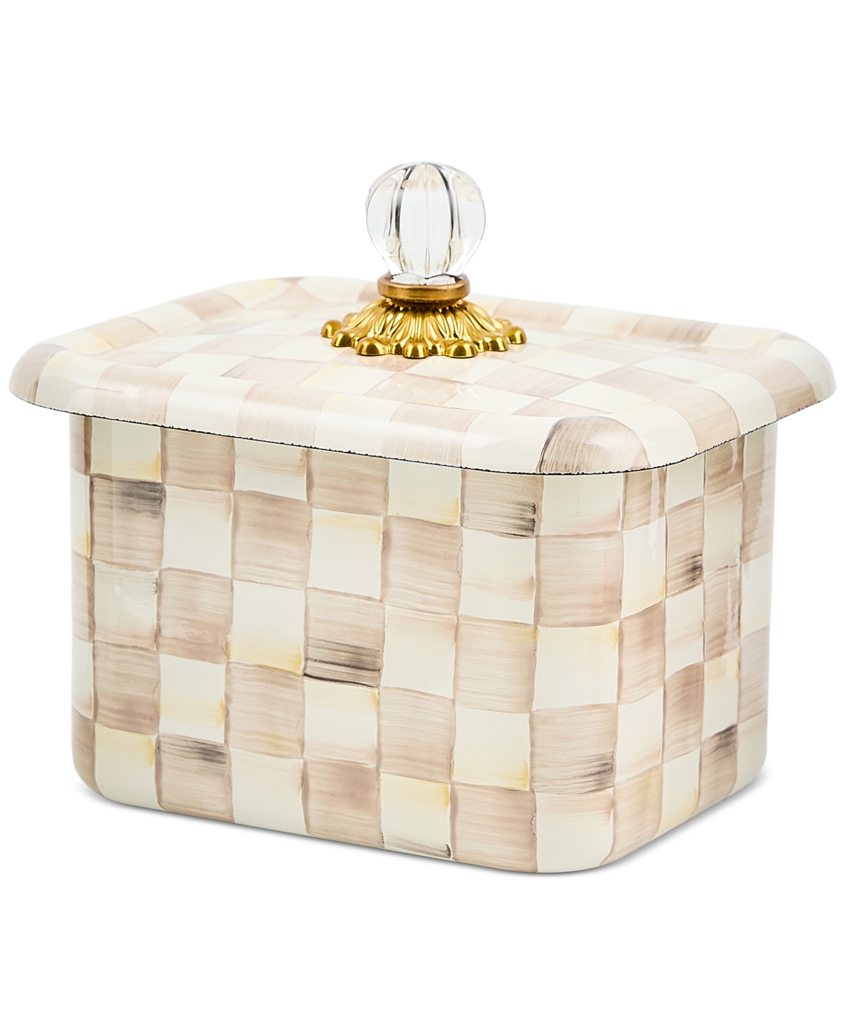 MacKenzie-Childs Mocha Check Recipe Box