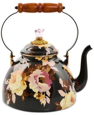 MacKenzie-Childs - Wild Rose Brown 3-Quart Tea Kettle