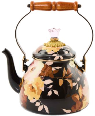 MacKenzie-Childs - Wild Rose Brown 2-Quart Tea Kettle