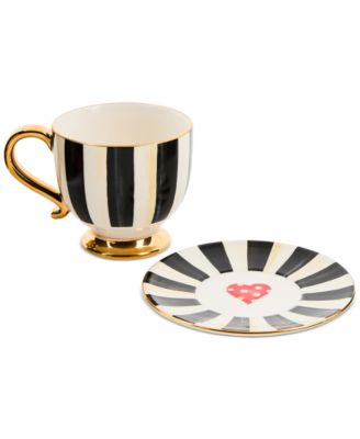 Courtly Stripe Cappuccino Cup & Saucer