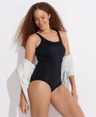 Women's D-Cup Chlorine Resistant Soft Cup Tugless Sporty One Piece Swimsuit
