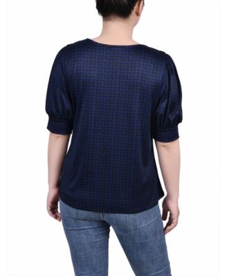 Petite Short Sleeve Balloon Sleeve Top