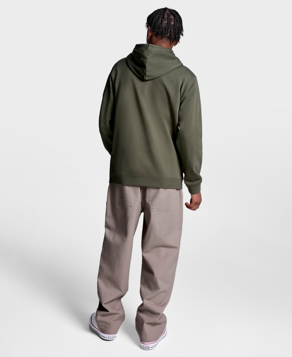 Converse Men's Standard Fit Long Sleeve Sweatshirt In Gray
