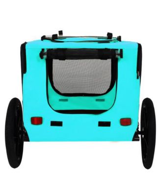 Light Blue Pet Bike Dog Cart for Bicycle Suitable for Small and Medium Pets Folding Cart Frame Quick Release Wheel Internal Leash
