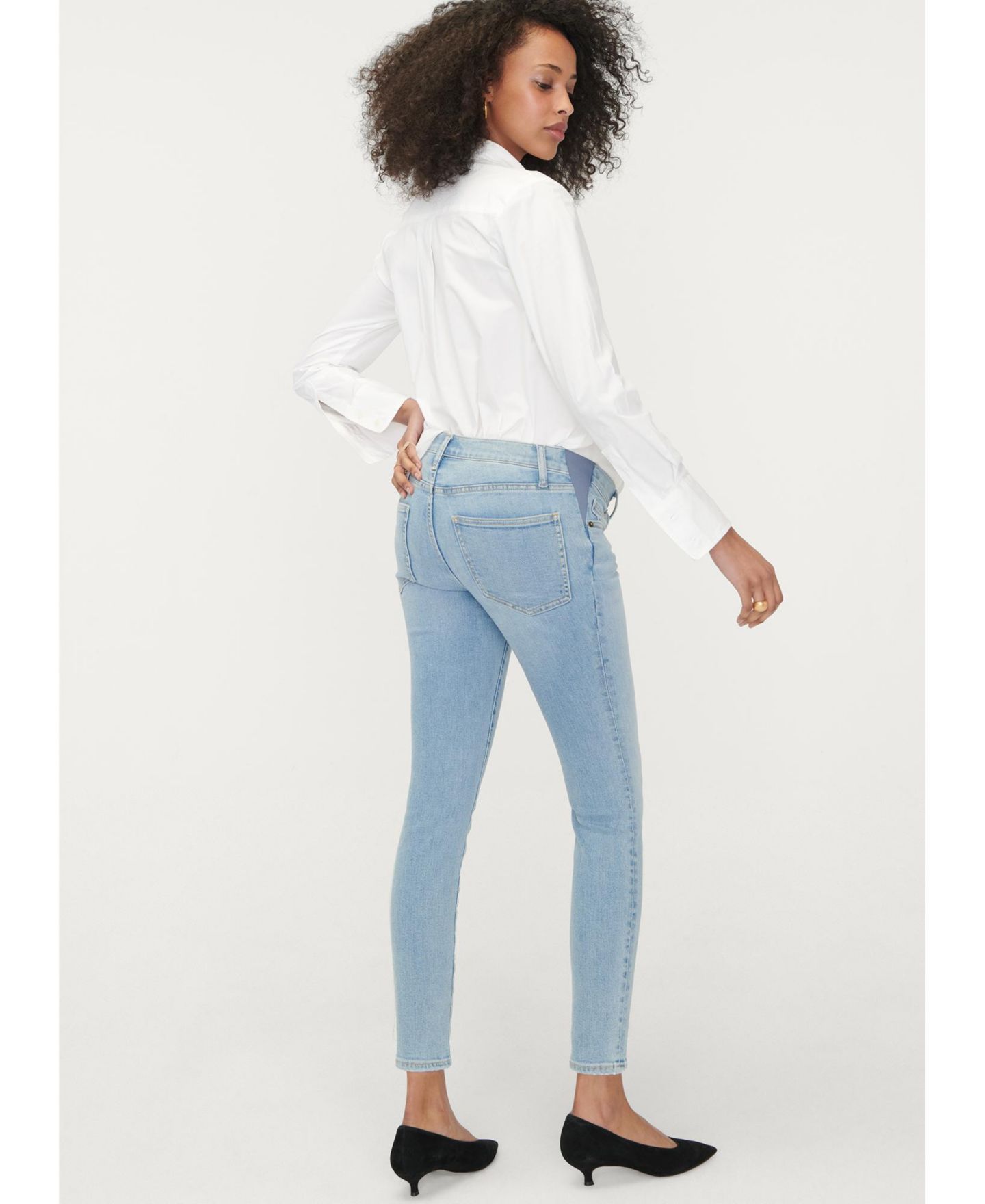 Женские джинсы HATCH Collection The Under the Bump Slim Maternity Jean, цвет: Светлая варка — фото 3