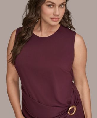 Plus Size Sarong Sleeveless Skirt Midi Dress