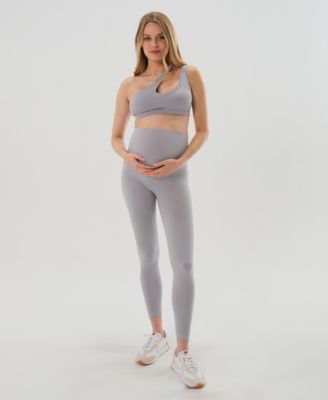 Women's Athletic Maternity Legging with Scrunched Butt Design and Supportive Belly Band