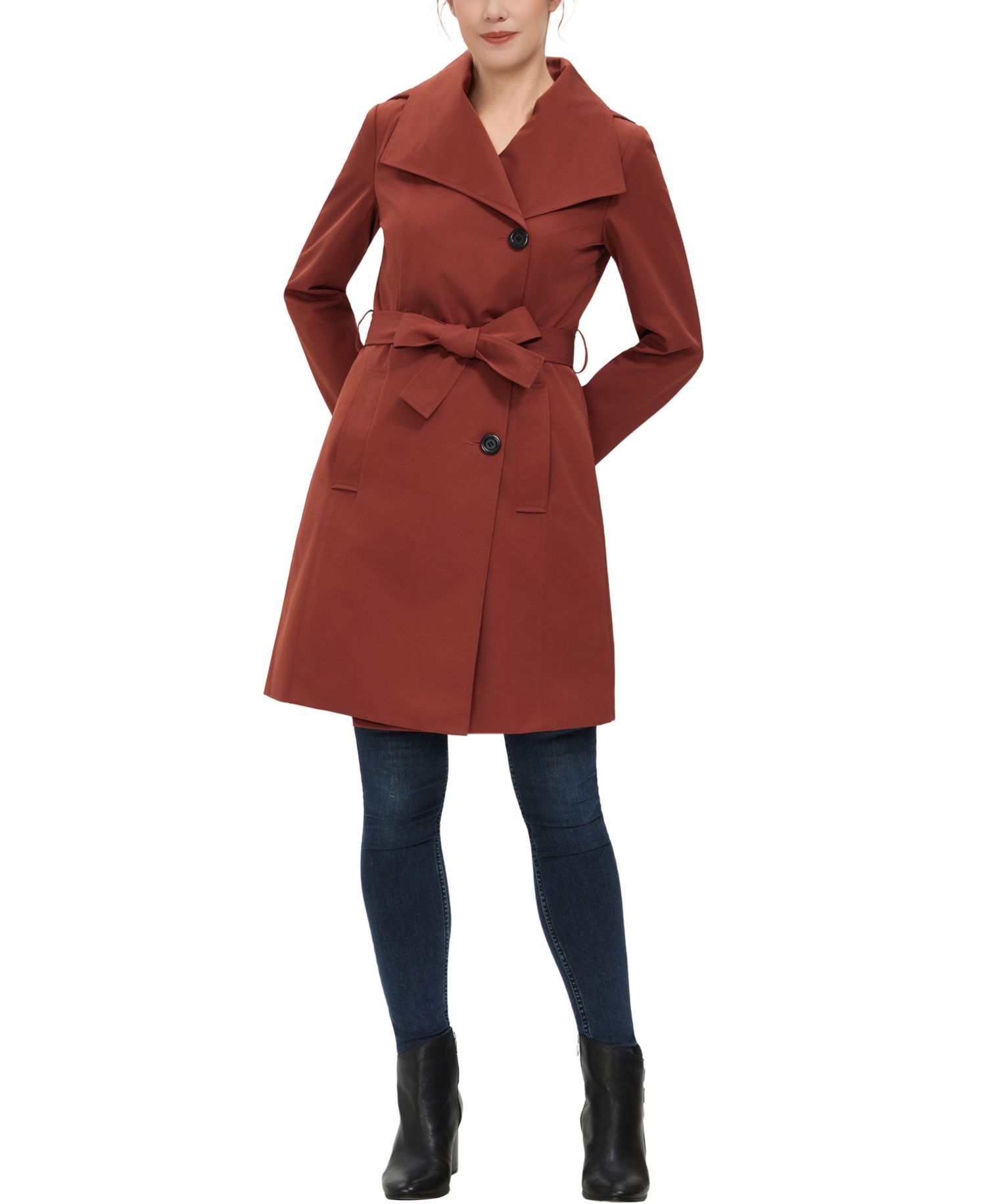 Women's Wing Collar Hooded Trench Coat