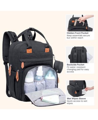Kids Diaper Bag Backpack Stylish 26L Hands Free Bag with Changing Pad, Stroller Straps & Water-Resistant