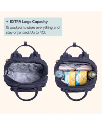 Kids Diaper Bag Backpack Stylish 26L Hands Free Bag with Changing Pad, Stroller Straps & Water-Resistant