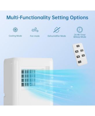 10,000 BTU Portable 3-in-1 Air Conditioner - Rapid Cooling, Energy Efficient, 24-Hour Timer & Remote, Ultra-Quiet, Ideal for Bedrooms, Apartments