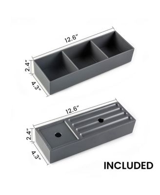 Etna 24" Floating Vanity With Ceramic Sink and Striped Surface, Pre-Assembled Unit