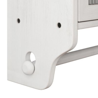 24.8" Vintage Wall Cabinet With Glass Doors, 3 Storage Shelves and Bottom Towel Rack