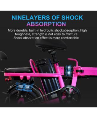 Foldable 500W Electric Bike, LED Display, Shock Absorption, Anti-Theft Alarm