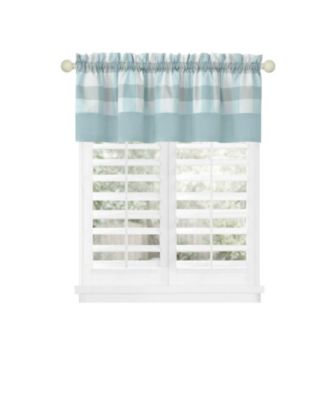 Modern Country Farmhouse 3 Piece Buffalo Check Plaid Window Curtains & Valance Set - 63 in - Baby Blue