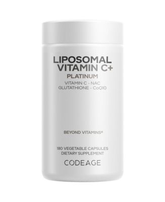 Codeage Liposomal Vitamin C+ Platinum - 1000 Mg Vitamin C Vitamins, Glutathione, NAC (N Acetyl Cysteine), Resveratrol, 180 Capsules