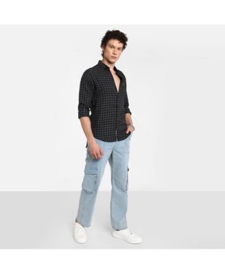 Men's Charcoal Grey Gingham Shirt