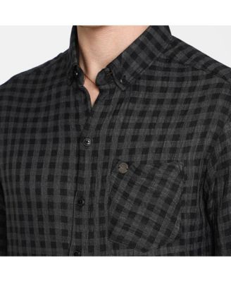 Men's Charcoal Grey Gingham Shirt