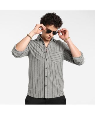 Men's Moon Grey Pinstriped Shirt