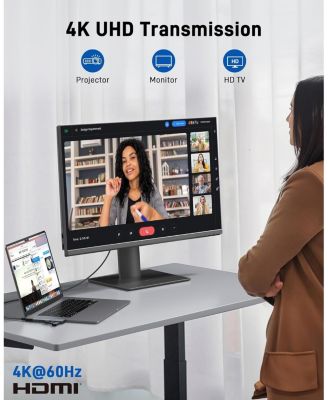 USB-C Hub for MacBook Pro/Air M1 M2 M3, 6-in-2 Detachable 4K60Hz USB C to HDMI Adapter