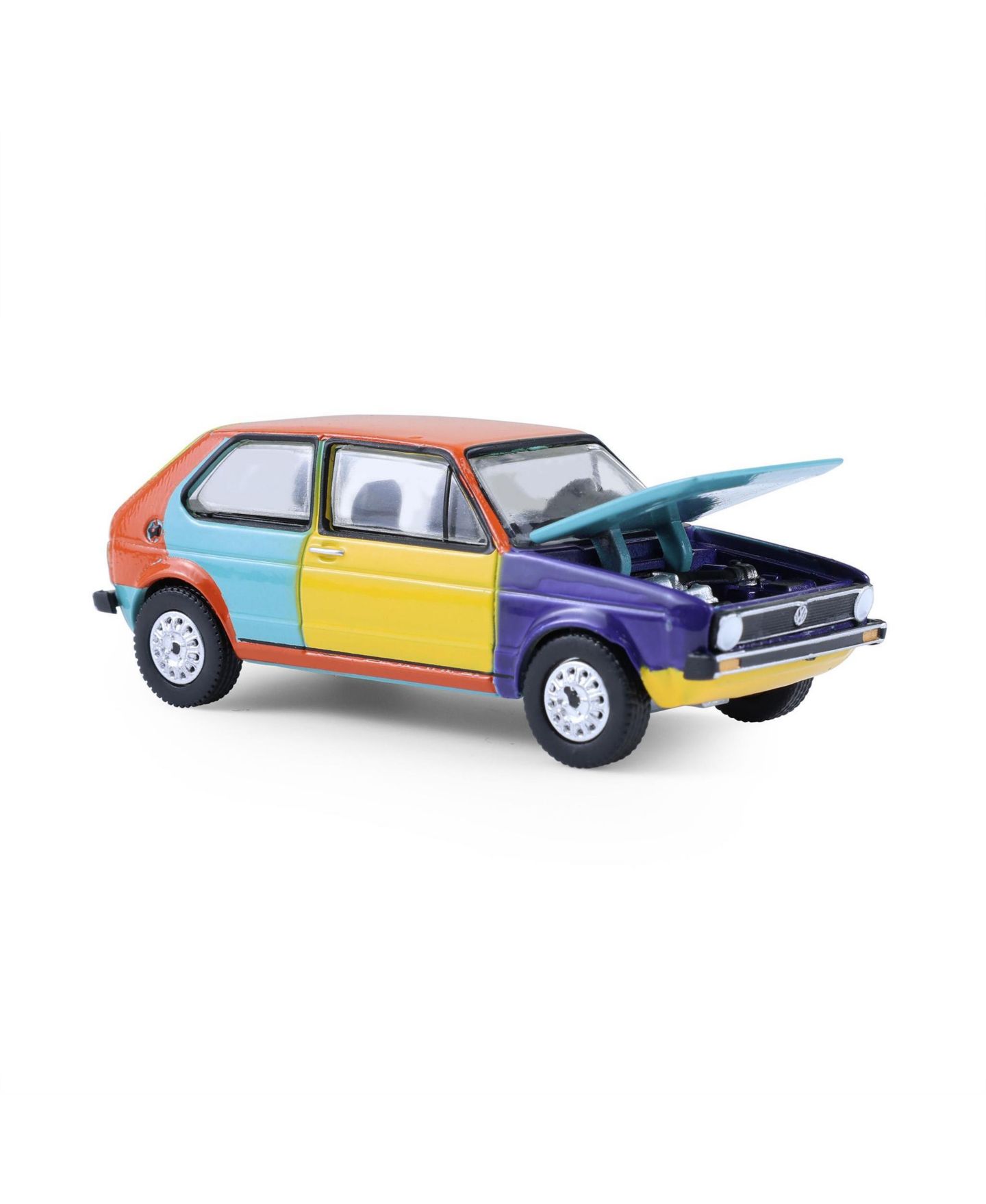 Детская игрушка Greenlight 1/64 Scale Club Vee-Dub Series 21 Die-Cast 1975 Volkswagen Rabbit Harlequin Tribute Collectible Toy Vehicle — фото 2