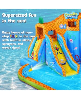 SpongeBob Deluxe Inflatable Water Slide with Climbing Wall, 2 Slides & Splash Pool
